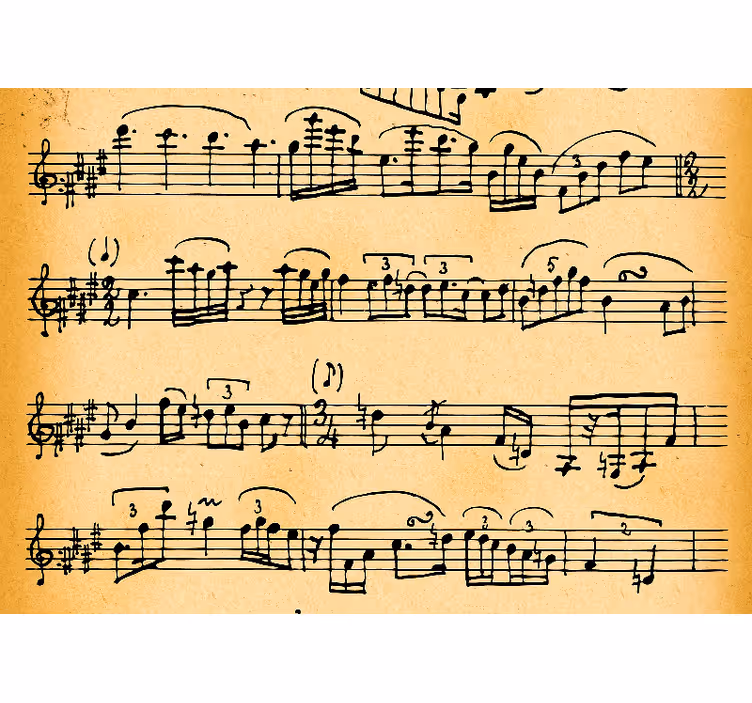 Tapisserie musique motifs de partitions musicales - TenStickers
