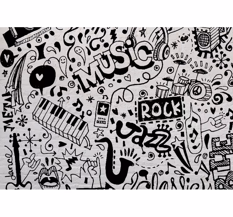 Tapisserie musique vibes musicales - TenStickers