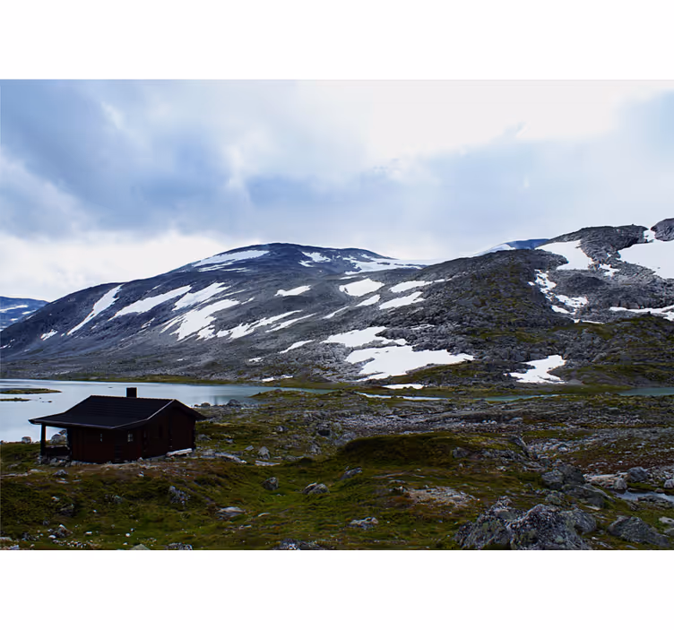 Tapisserie paysage retraite au bord du lac - TenStickers