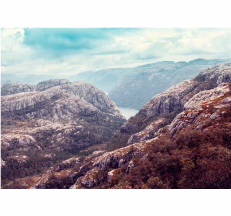 Tapisserie paysage terrain montagneux - TenStickers
