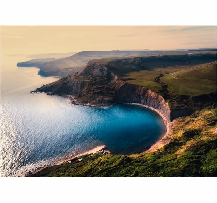 Tapisserie paysage horizon côtier luxuriant - TenStickers