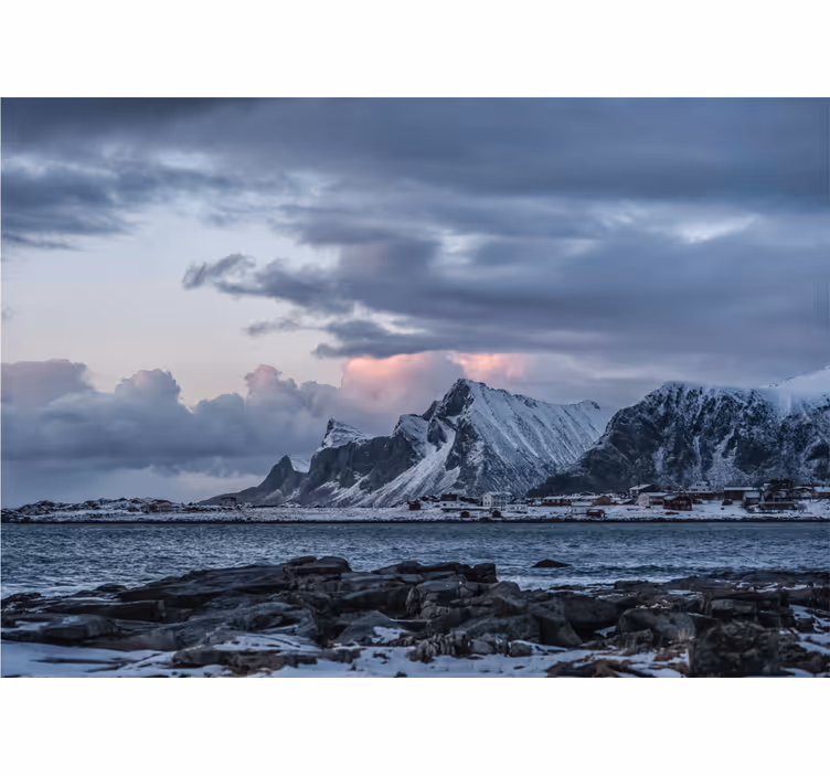 Tapisserie paysage crêtes glacées - TenStickers