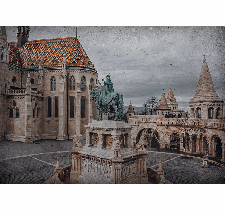 Tapisserie villes et pays vue du château de budapest - TenStickers