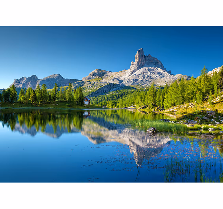 Tapisserie paysage reflets de montagnes - TenStickers