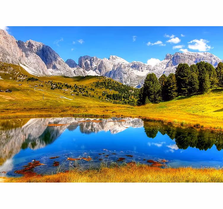 Tapisserie paysage Écho de montagne tranquille - TenStickers