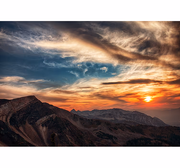 Tapisserie montagne grand crépuscule alpin - TenStickers