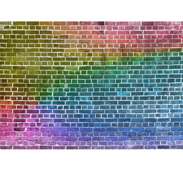Tapisserie textures et motifs motif brique arc-en-ciel - TenStickers