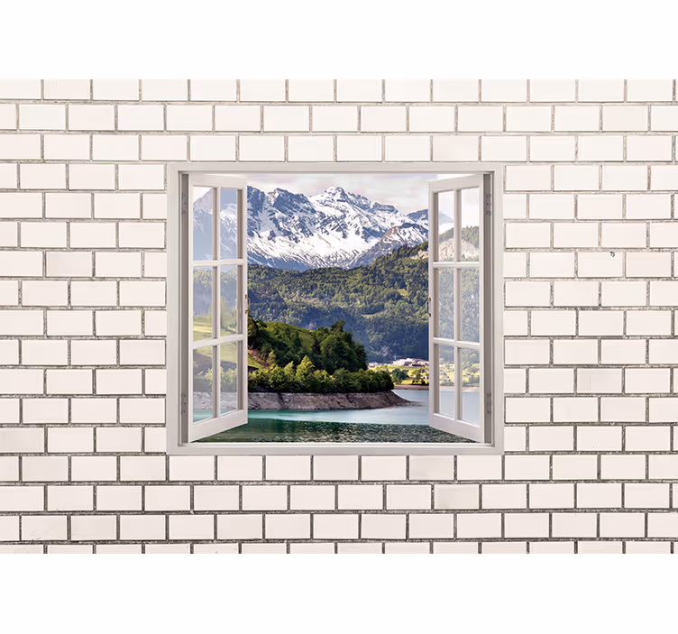 Tapisserie paysage Évasion en vue de montagne - TenStickers