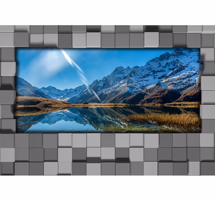 Tapisserie paysage miroir des montagnes majestueuses - TenStickers