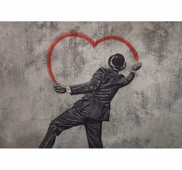 Tapisserie amour dessin d'un gentleman élégant - TenStickers