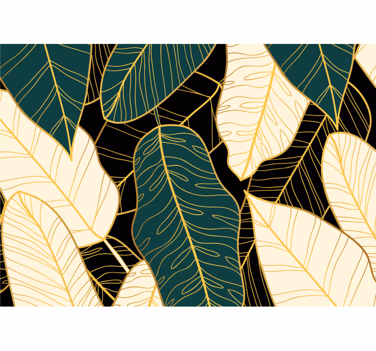 Papiers peints nature motifs de feuilles stylisés - TenStickers