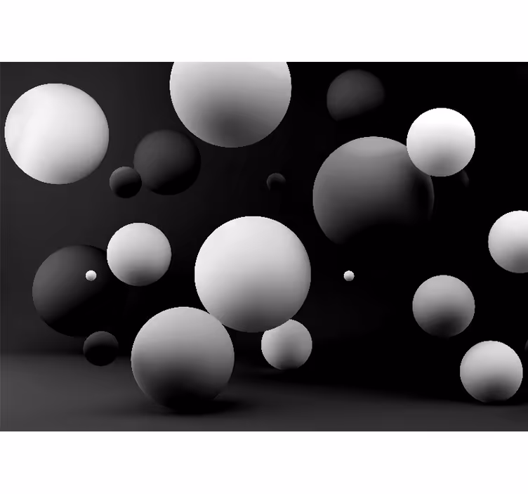Tapisserie abstraite composition de sphères géométriques - TenStickers