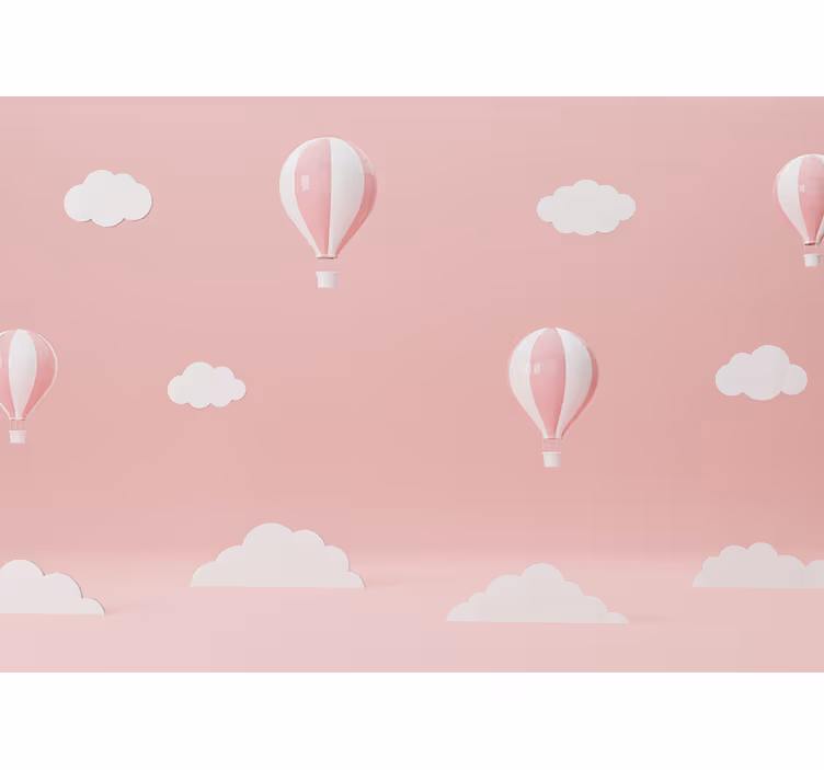 Tapisserie amour ballons colorés dans le ciel - TenStickers