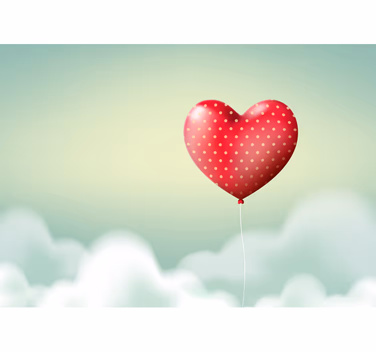 Tapisserie amour ballon cœur - TenStickers