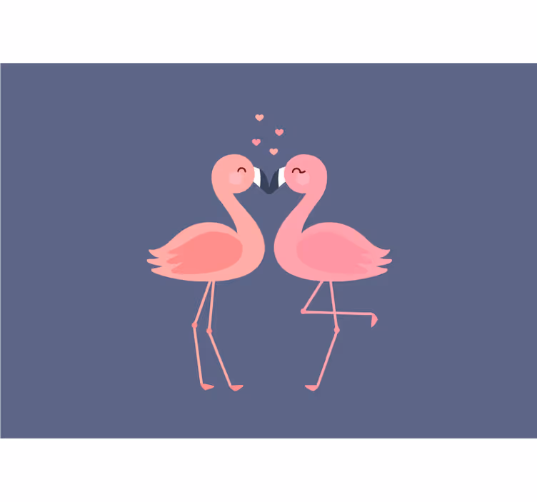 Tapisserie amour flamants en affection - TenStickers