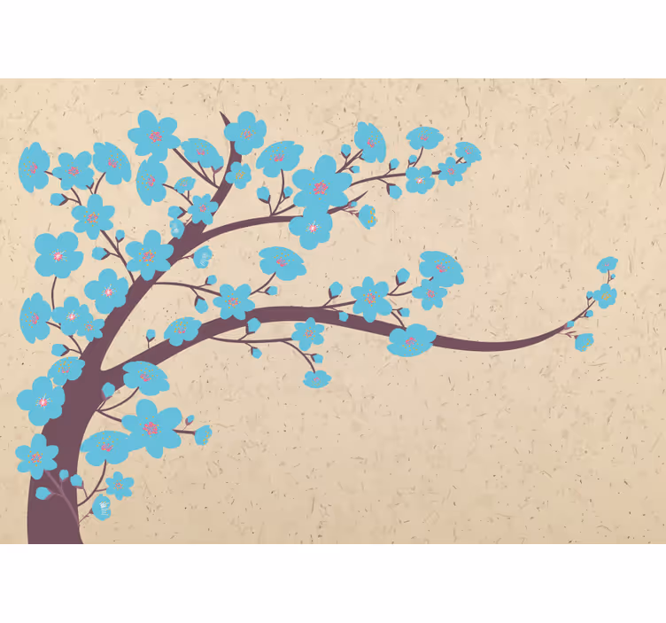 Tapisserie fleur tige de fleurs de cerisier - TenStickers
