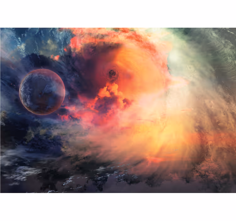 Tapisserie espace nébuleuse cosmique tourbillonnante - TenStickers