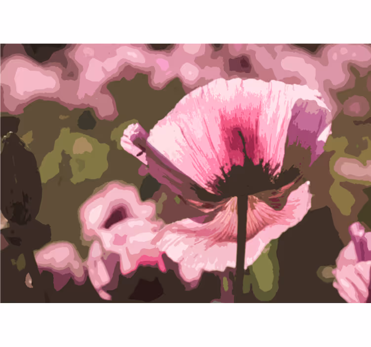 Tapisserie coquelicots fleur de coquelicot rose - TenStickers