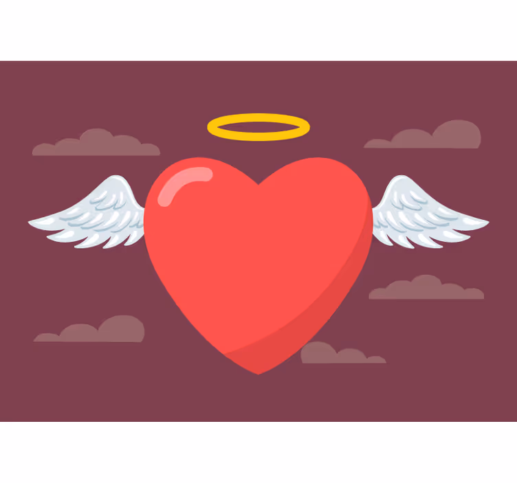 Tapisserie amour coeur avec ailes - TenStickers