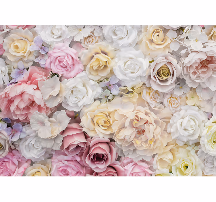 Tapisserie fleur composition de roses Élégantes - TenStickers