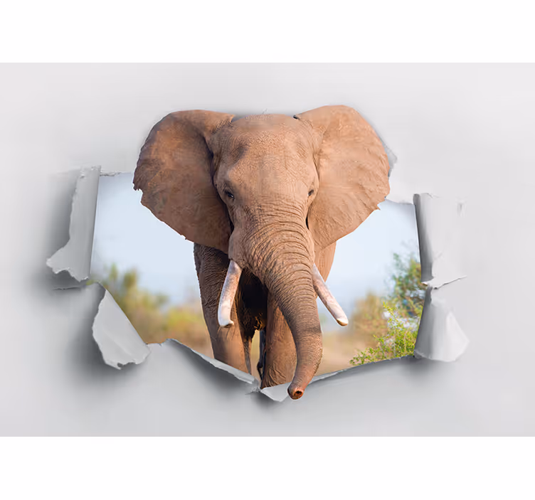 Tapisserie animaux portrait d'éléphant majestueux - TenStickers