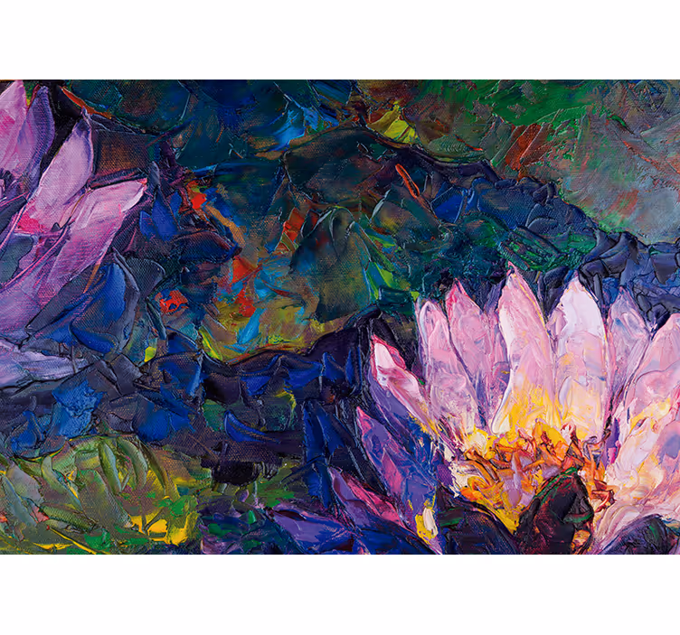 Tapisserie fleur fleur de lotus abstraite - TenStickers