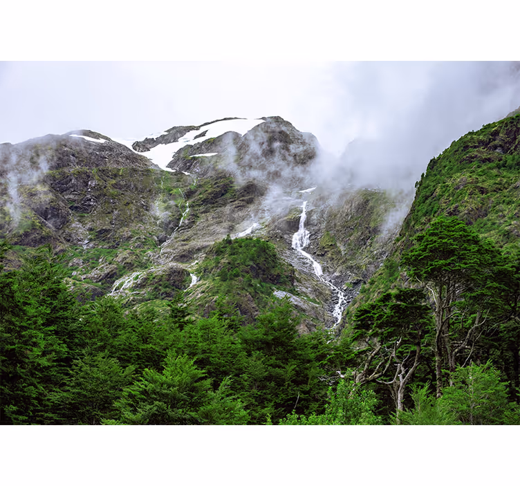 Tapisserie paysage vue sur les grandes montagnes - TenStickers
