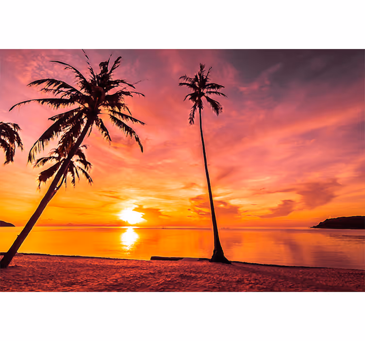 Tapisserie nature vue sur le coucher de soleil tropical - TenStickers