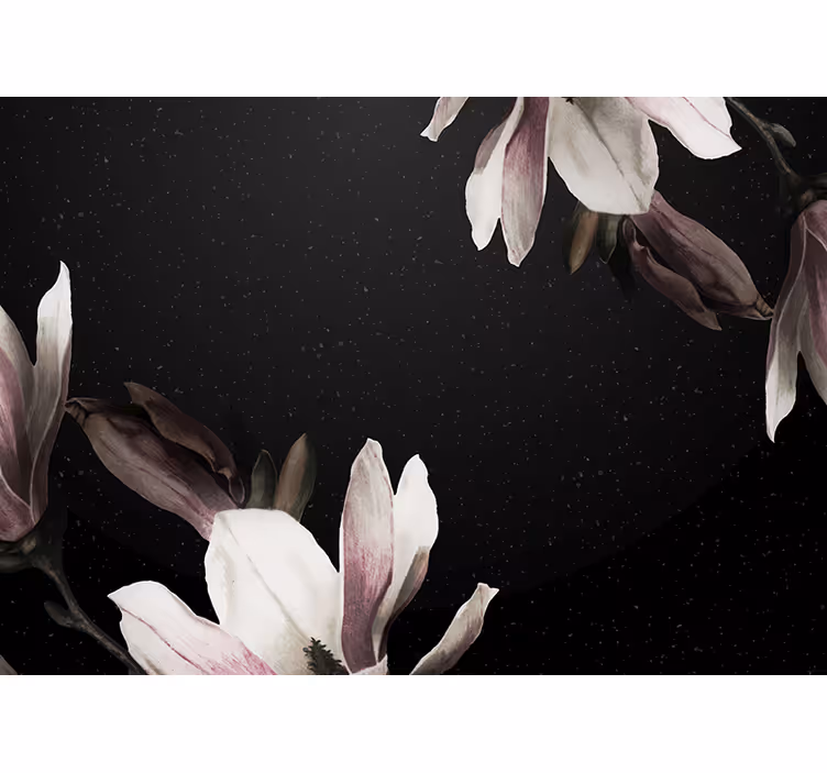 Tapisserie fleur motif floral de magnolia - TenStickers