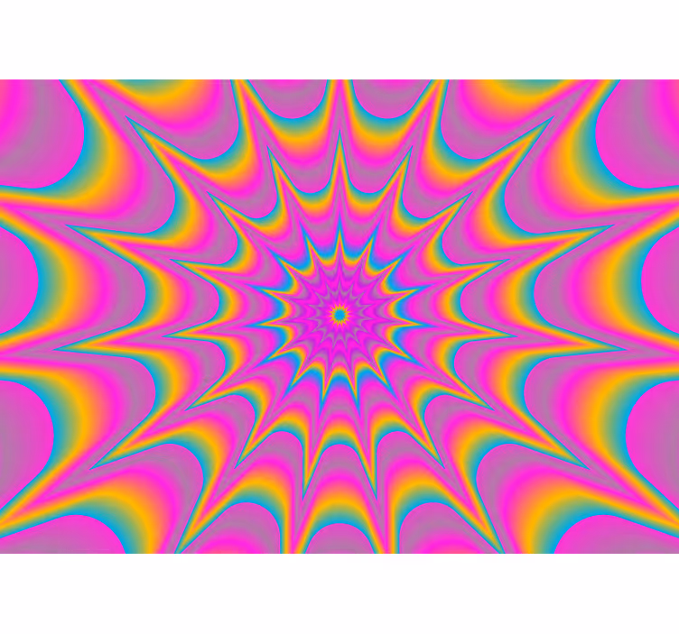 Tapisserie abstraite motif hypnotique rayonnant - TenStickers