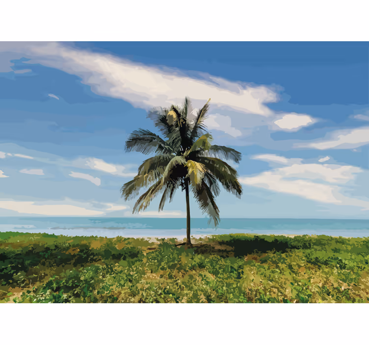 Tapisserie nature paysage de palmier - TenStickers