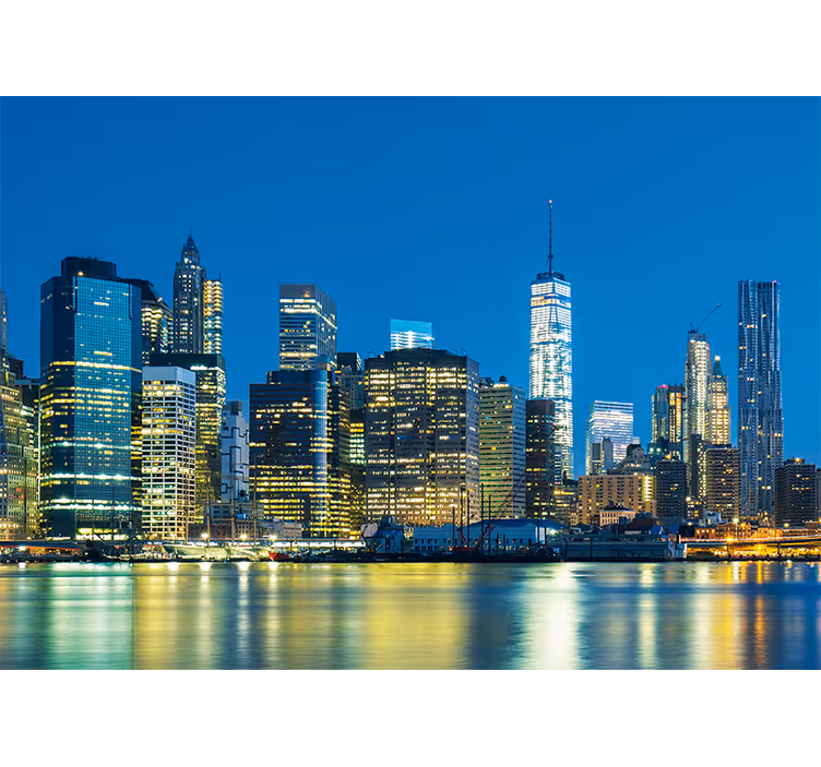 Tapisserie new york skyline nocturne - TenStickers