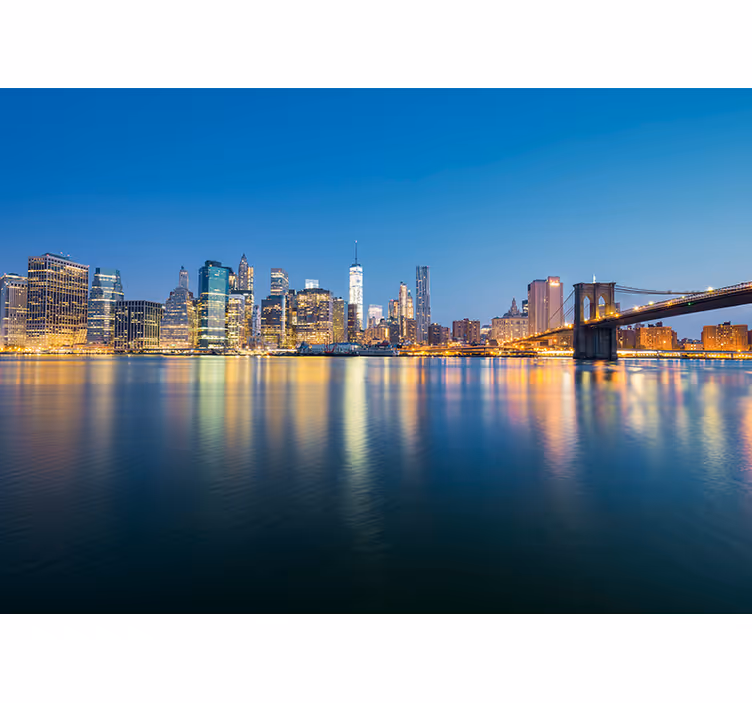 Tapisserie new york pont de brooklyn et skyline urbain - TenStickers
