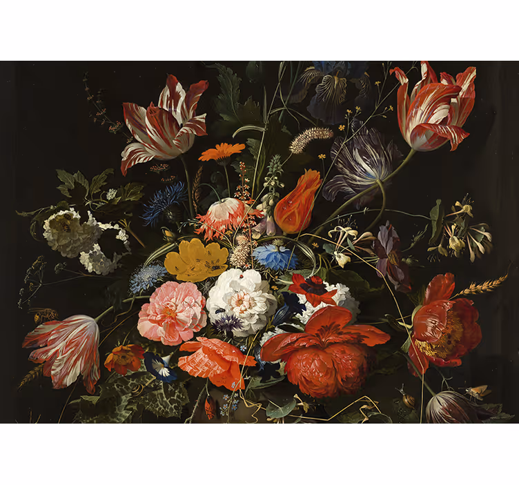 Tapisserie fleur bouquet floral vibrant - TenStickers