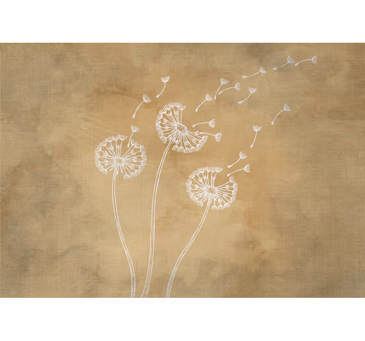 Tapisserie fleur graines de pissenlit flottantes - TenStickers
