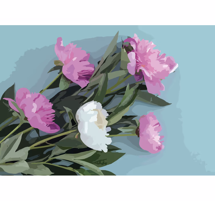 Tapisserie fleur arrangement de pivoines - TenStickers