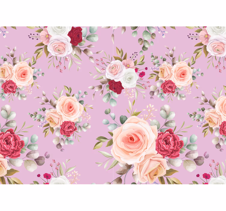 Tapisserie fleur design bouquet floral - TenStickers