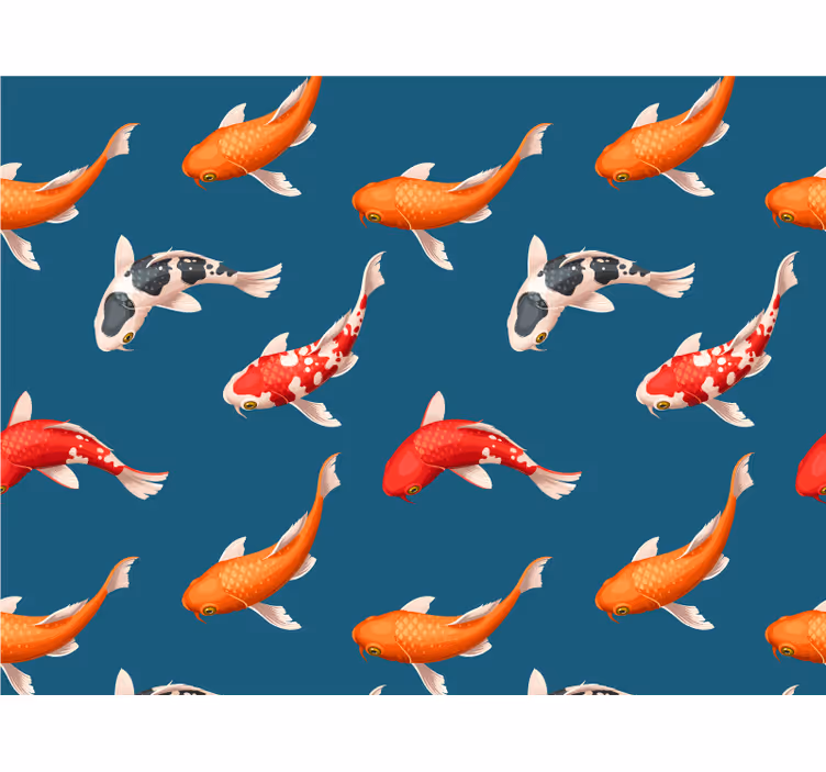 Tapisserie animaux poissons koi colorés - TenStickers