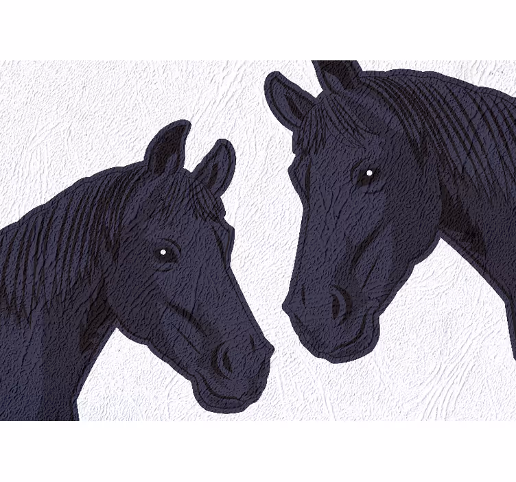 Tapisserie animaux profil de chevaux élégants - TenStickers