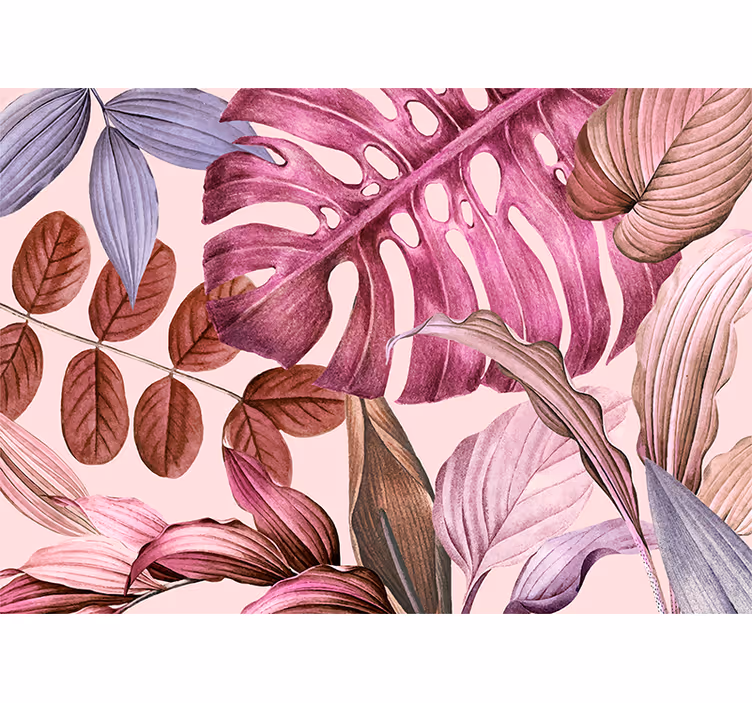 Tapisserie fleur feuillage tropical vivant - TenStickers