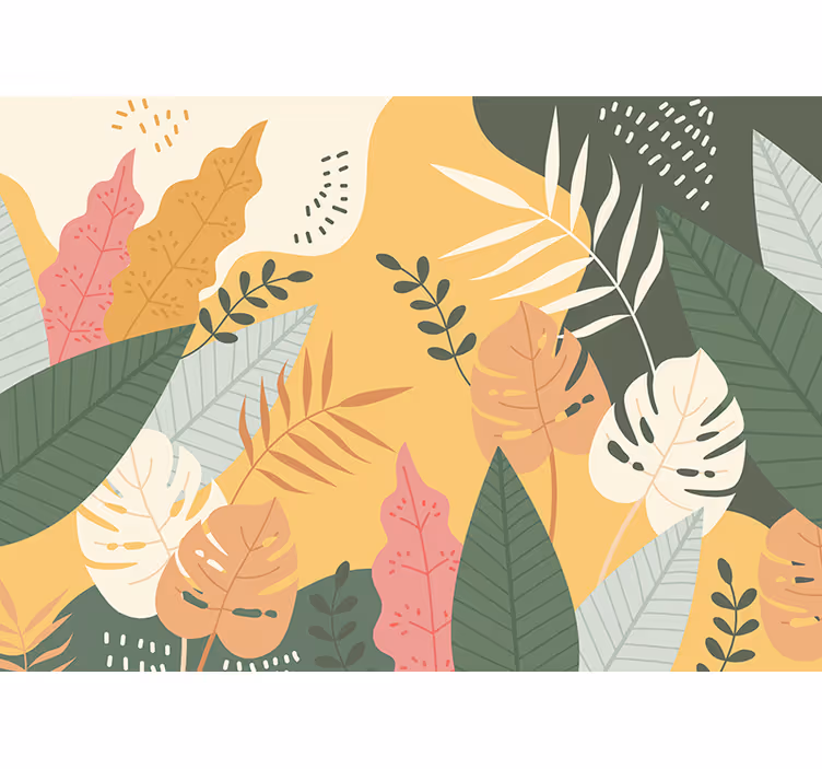 Papiers peints nature motifs de feuilles luxuriantes - TenStickers