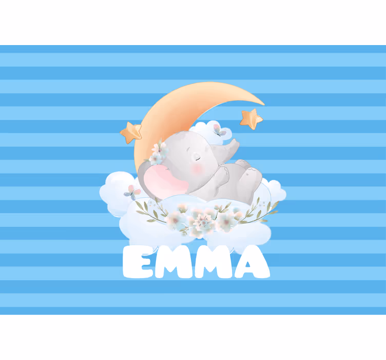 Tapisserie chambre enfant design Éléphant dormeur - TenStickers