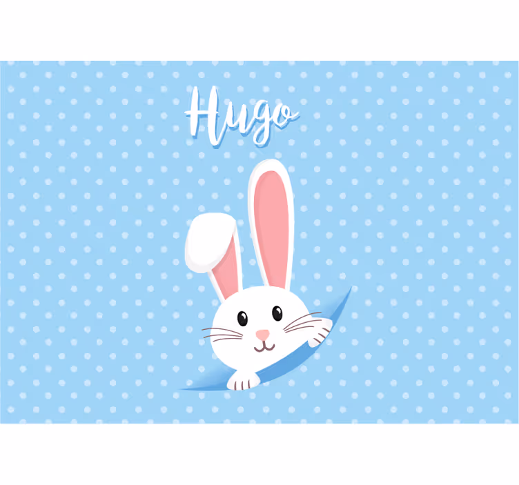 Tapisserie animaux personnage de lapin heureux - TenStickers