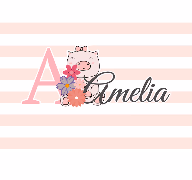 Tapisserie amour jolies fleurs de cochon - TenStickers