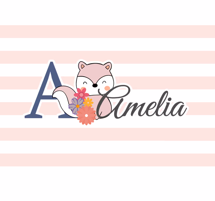 Tapisserie chambre enfant design renard adorable - TenStickers