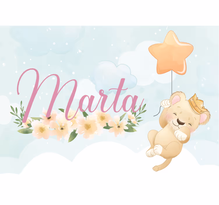 Tapisserie chambre enfant ballon lion mignon - TenStickers