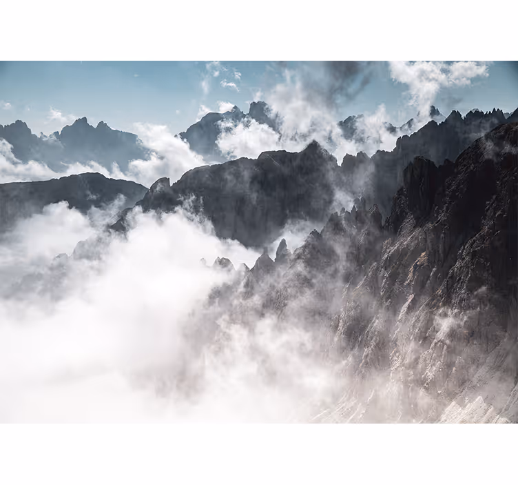 Tapisserie montagne silhouette de sommet majestueux - TenStickers