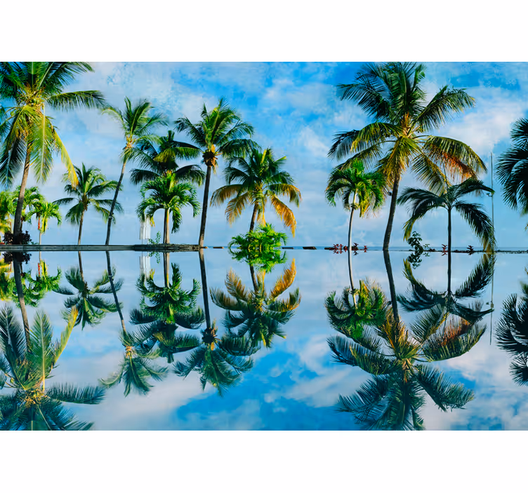 Tapisserie nature reflets de palmiers luxuriants - TenStickers