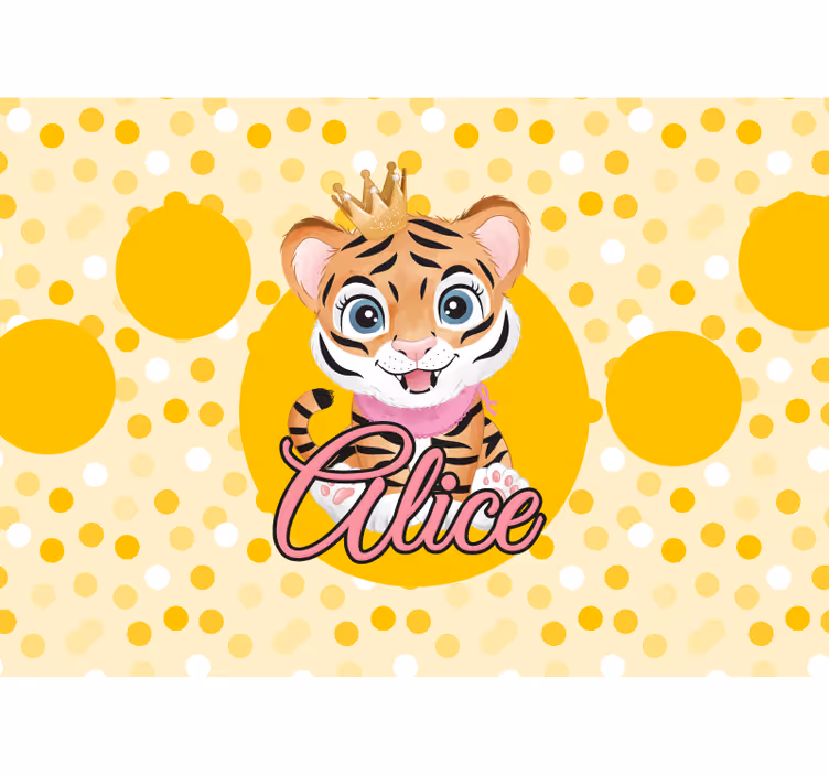 Tapisserie animaux personnage tigre mignon - TenStickers