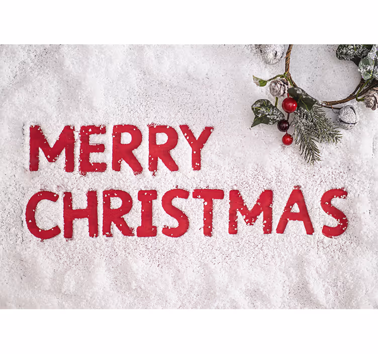 Tapisserie noel salutations festives enneigées - TenStickers